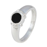 Rebeca Black Solitaire Ring for Women in Silver